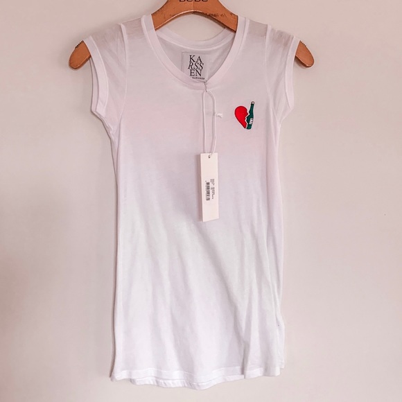 Zoe Karssen white broken heart & bottle tee XS